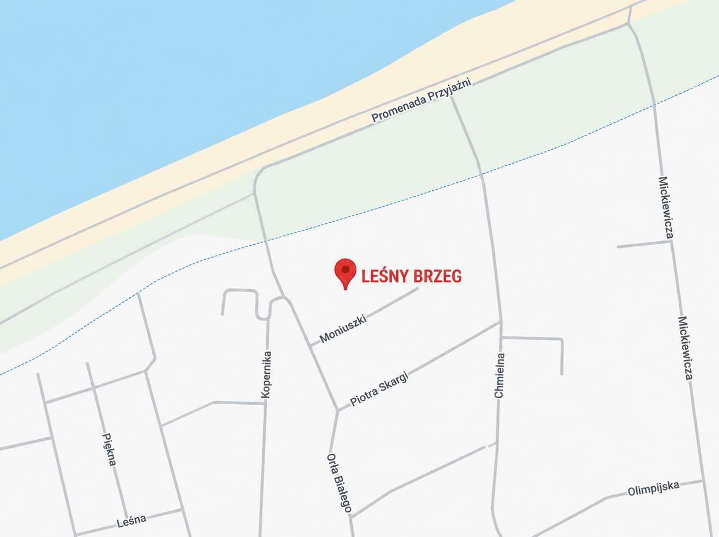 Mapa lokalizacji inwestycji Leśny Brzeg w Mielnie