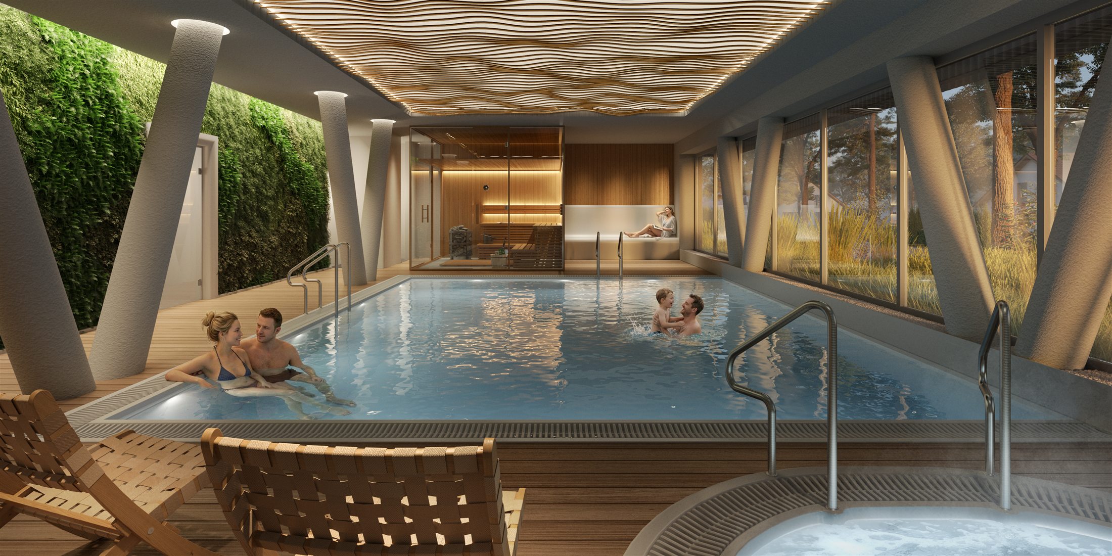 Basen i strefa wellness w inwestycji Leśny Brzeg